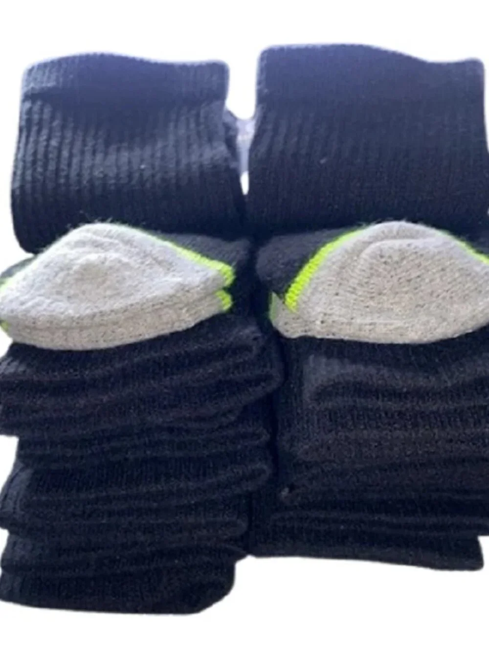 Mossy Oak 10 Pair Men's Work Socks, Black Crew Socks Full Cushion, Cotton Blend
